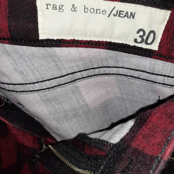 rag & bone Red and Black Plaid Pants size 30 (34" Waist) - Picture 9 of 10